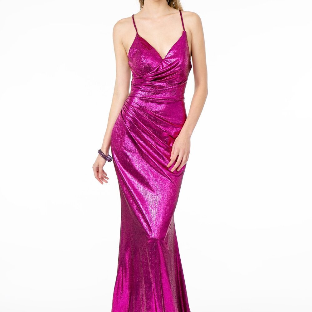 V-Neck Mermaid Shape Glittered Dress GSGL2943
